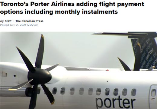 方便！多伦多波特航空提供微信支付和分期付款
