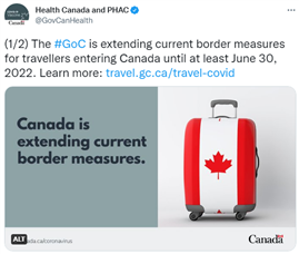 加拿大COVID入境限制再延长一个月