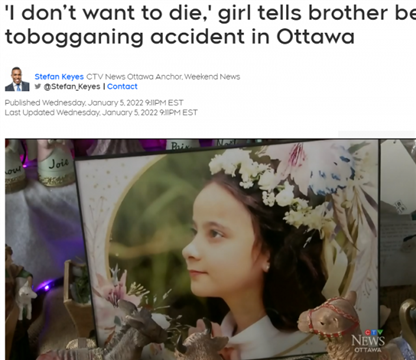 心碎! 加拿大11岁女孩滑雪橇 撞断脊椎死亡