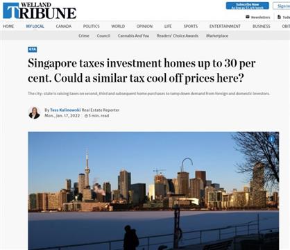 加拿大研究学新加坡对炒房征30%的税