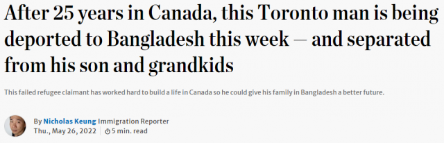 在加拿大生活25年后 他还是被遣返回国了