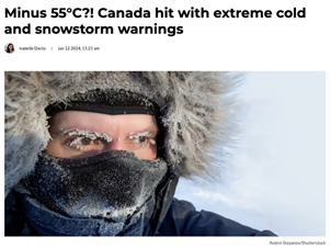 加拿大刚刚发布极寒警报！破52年低温记录！数百航班取消