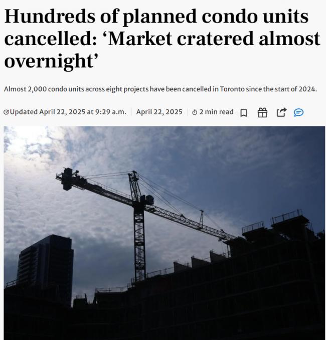 凉凉! 加拿大公寓泡沫破灭! 市场几乎一夜崩盘
